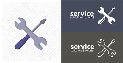 Premium Vector Service Icon Screwdriver And Wrench Isolated Flat