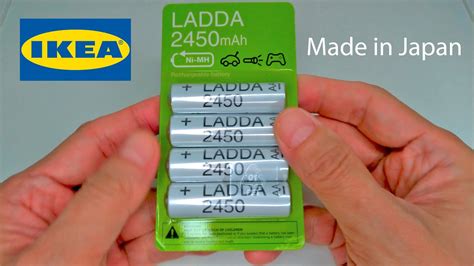 IKEA LADDA 2450 mAh Rechargeable Battery (aka Eneloop Pro ?) - Unboxing ...