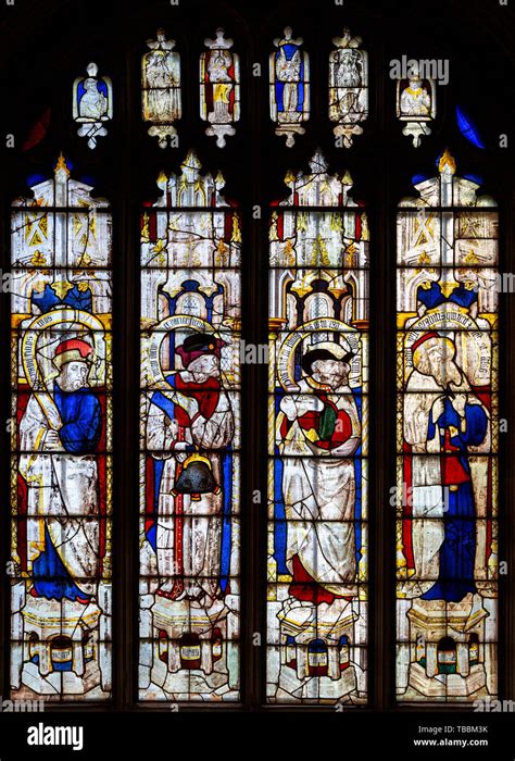 Sixteenth Century Stained Glass Windows Inside Church Of Saint Mary