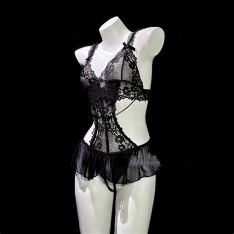 Jual Lingerie Sexy Lace Baju Tidur Sexy Lingerie Wanita Lingerie Bodysuits Open Crotch Baju