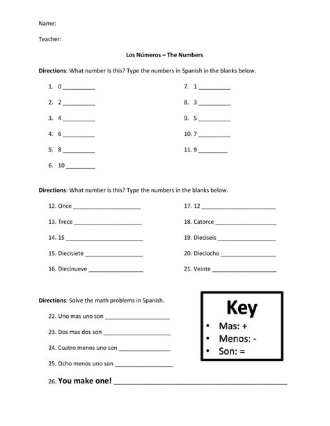 Los N Meros Practice Worksheet Live Worksheets Worksheets Library