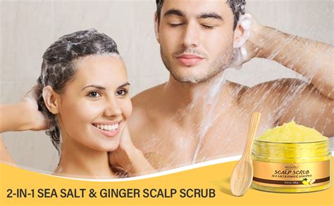 Scalp Scrub With Sea Salt And Ginger Gentle Scalp Shampoo For Women And Men Removes Buildup To