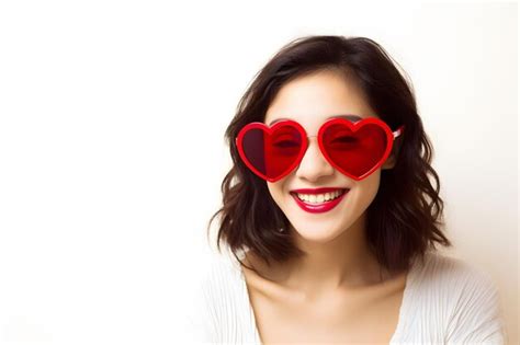 Premium Ai Image Person Wearing Heart Shaped Sunglasses Radiating