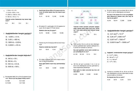 S N F Matematik Testleri Pdf Ndir Ndir Sayfa