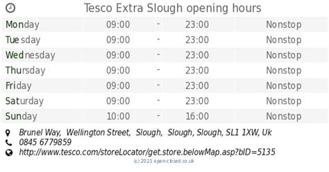 Tesco Extra Slough opening times, Brunel Way, Wellington Street, Slough ...