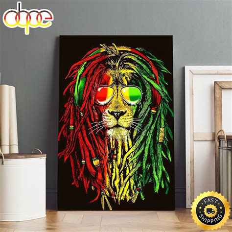 Rasta lion Bob Marley Poster Wallpaper Canvas – Musicdope80s.com