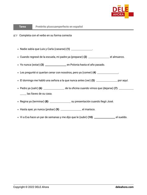 Pretérito Pluscuamperfecto En Español Gramática