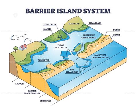 Barrier Island System As Dune Type And Coastal Landforms Outline