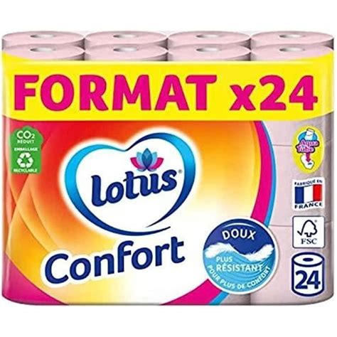 Confort Papier Toilette 2 Épaisseurs Rose 24 Rouleaux u28 Cdiscount