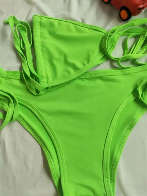 Custom Logo Hot Women Da Bagno Donna Bikini Set Solid Triangle Bikini Sexy Set Swimwear