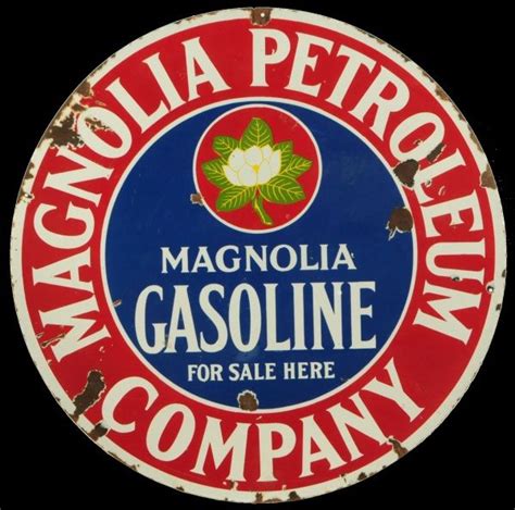 Magnolia Gasoline Double Sided Porcelain Sign Burley Auction Group