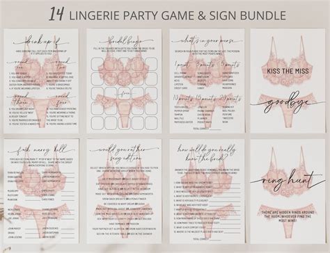 Lingerie Party Games Bundle Kiss The Miss Goodbye Would She Rather Date Night Ideas