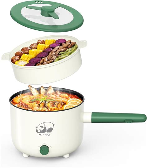 Electric Hot Pot With Steamer Portable Nonstick Frying Pan With Dual Power Control Electric