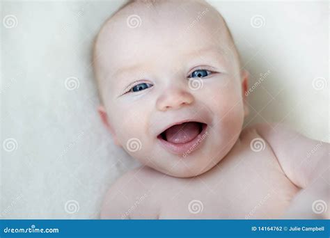 Smiling Baby Stock Photo Image Of Eyes Naked Happy