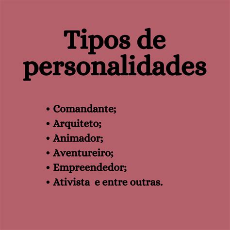 Quais Os Tipos De Personalidades