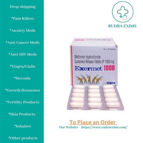 Exermet 1000 Mg Metformin 1000 Mg Tablets At Rs 67 87 Box Metformin