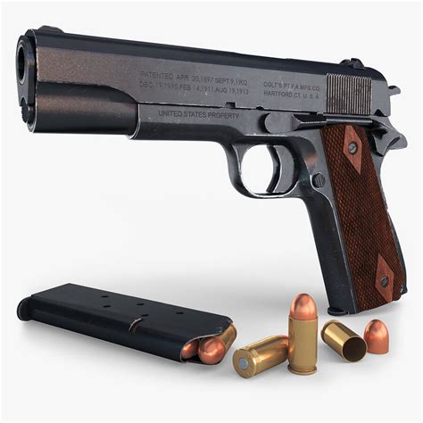 Colt 1911 3d Model 99 Fbx Max Obj 3ds Free3d