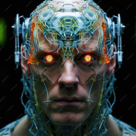 Premium AI Image | Cyborg Face with Genetically Enhanced Features