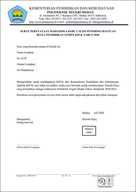 Contoh Surat Perjanjian Mahasiswa Kepada Dosen Surat Permohonan Bilarasa