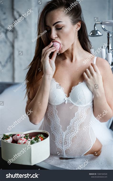 Beautiful Sexy Brunette Girl Taking Bath Stock Photo Shutterstock