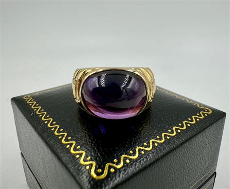 Estate Amethyst Yellow Gold Ring For Sale at 1stDibs