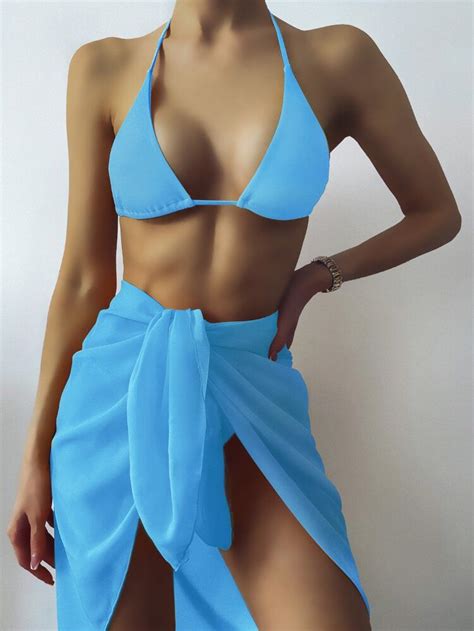 Triangle Tie Side Bikini Swimsuit With Beach Skirt Artofit