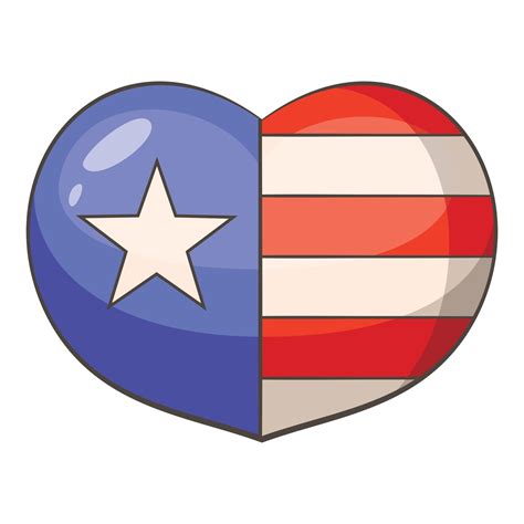 American heart icon, cartoon style 15209017 Vector Art at Vecteezy