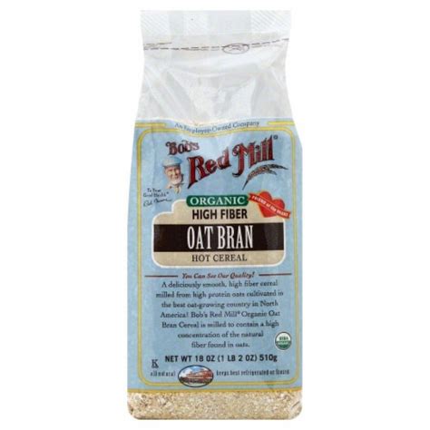 Bobs Red Mill Organic High Fiber Oat Bran Hot Cereal 18 Oz Kroger
