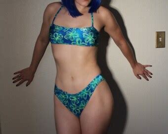 Items Similar To High Cut Bikini S Two Piece Striped Swimsuit Underwire Bikini Set