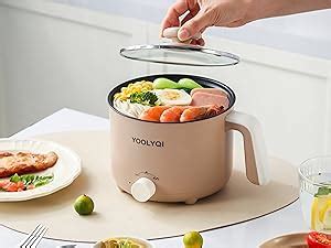 Amazon Yoolyqi Hot Pot Electric L Mini Ramen Cooker With Temp Settings Portable