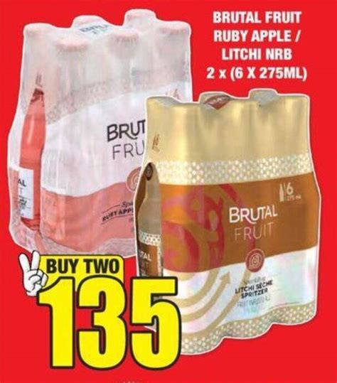 BRUTAL FRUIT RUBY APPLE LITCHI NRB 2x 6 X 275ML Offer At Boxer Liquors