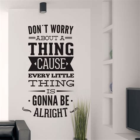 Dont Worry About a Thing Bob Marley Song Lyrics Quote Sticker · HomeArt & Stickers · Online ...