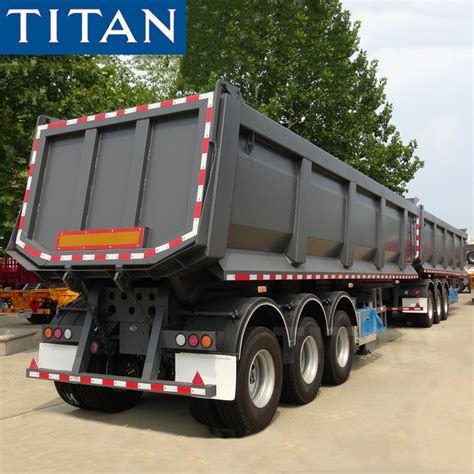 TITAN 3 Axle Hydraulic Tractor Rock Semi Tipper Trailer For Sale