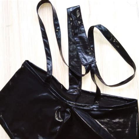 Mens Sexy Pu Leather Bodysuit One Piece Wet Look Wrestling Singlet Leotard Jumpsuit Gay Man Sexy