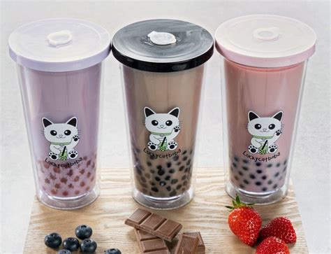 Reusable 24oz Cute Bubble Tea Cup Wide 12mm Boba Straw Eco | Etsy