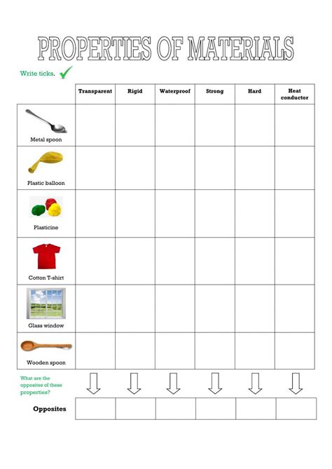 Properties of materials interactive exercise for 2º 3º Primaria