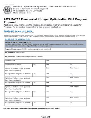 DATCP Nitrogen Optimization Pilot Grant Application Open Datcp Wi