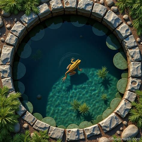Frog At The Bottom Of A Round Well Stable Diffusion Online
