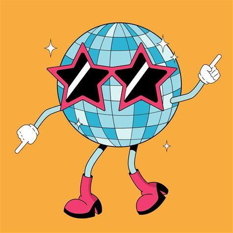 Disco Ball Inspired Retro Character Art