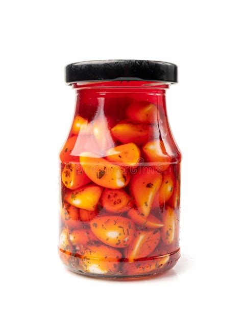 Pickled Garlic Fermented Garlic Cloves With Red Chili Pepper Hot Pickle Vegetable Spices