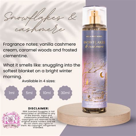 Snowflakes Cashmere Bbw Decant Fragrance Refill Ml Ml Ml Not A