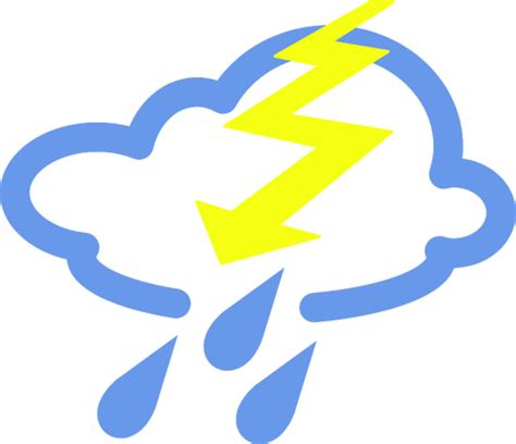 Regen En Onweer Weer Symbool Vector Afbeelding Vectorafbeelding Voor