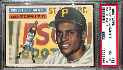 Lot Detail 1956 Topps Roberto Clemente 33 White Back Graded PSA 6