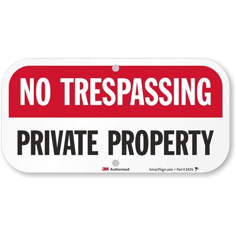 Buy Smartsign No Trespassing Sign Private Property No Trespassing Sign 6 X 12 Inches Rust Free