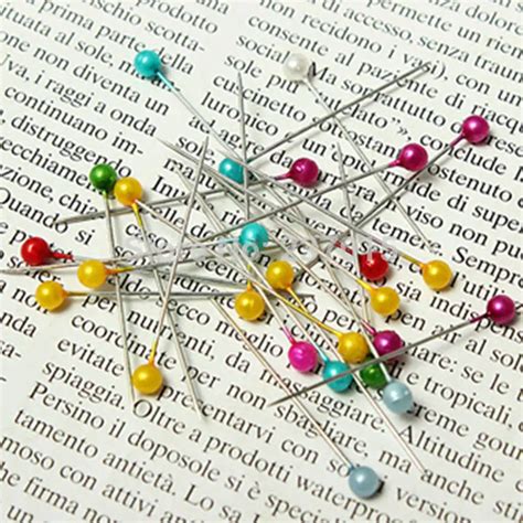 100 Pcs Round Pearl Head Dressmaking Pins Weddings Corsage Florists