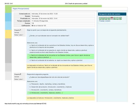 Ea Dise O De Operaciones Y Calidad P Gina Principal Home Pregunta