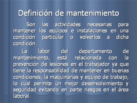 Organización Integral Del Mantenimiento