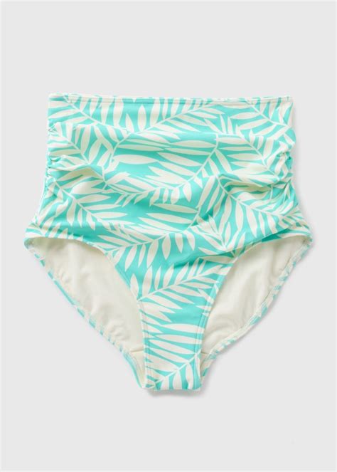 Turquoise Leaf Shapewear Bikini Bottoms Matalan