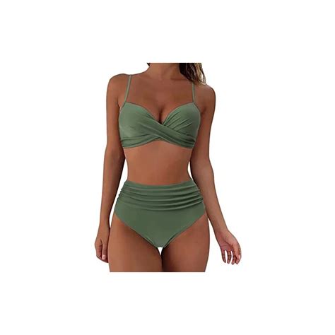 Sunnyuk Costume Piscina Mare Taglia Forte Pezzi Bikini Triangolo Donna Curvy Spiaggia Vita