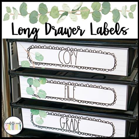 Modern Farmhouse 10 Drawer Cart Labels Confetti Creativity